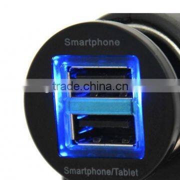 universal custom two 1000ma usb car charger for samsung