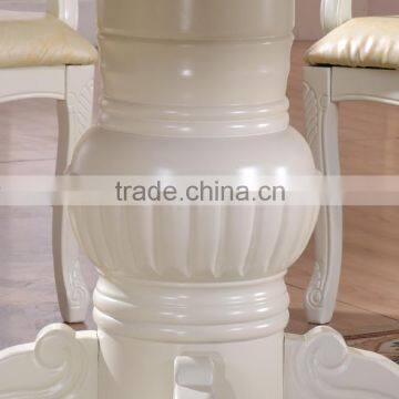 Home Used European Vintage White Marble Dining Table Set With 4 Chairs photo-3