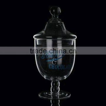 Mouth Blown Clear Cap Glass Jar