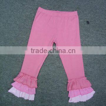 2015 New Style Boutique Solid Aqua Triple Ruffles Girl Shorts MS0101 photo-4