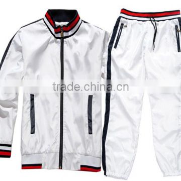 Tracksuit/Training suit/Jogging Suit made of 100% Polyester Micro Fiber Twill White OEM style