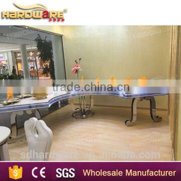 New Design Sound Induction LED Stainless Steel Base High Gloss Top Banquet Table photo-4
