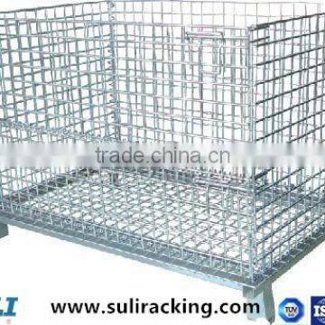 Convenient Foldable Wire Mesh Containers With Wheels