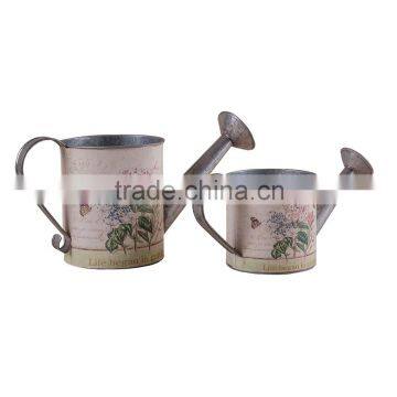 zinc round garden flower bucket/pot with beautiful color for home decor