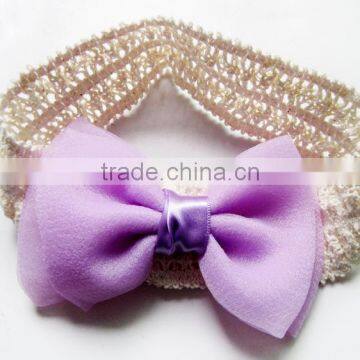 Children bubble bow headband,Baby organza hair band