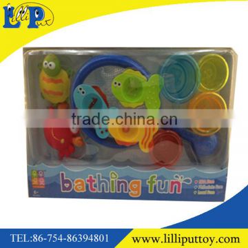 Funny cartoon bathing toy set with window box