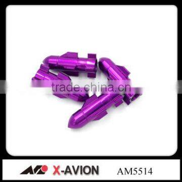 Aluminum purple colors car wheel tire valve caps