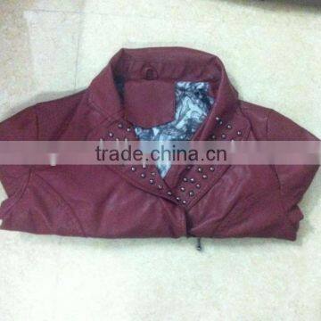 2015 women newest pu leather jackets for apparel stocks