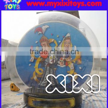 Inflatable snow globe for display promotion