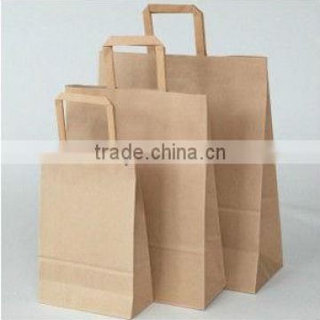 brown kraft paper bag with flat handle