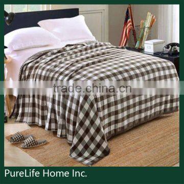 SZPLH Soft breathable muslin cotton tartan blanket