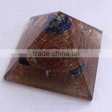 Copper Three Layer Orgone Pyramid With Crystals | Orgonite Copper Pyramid | Copper Meditation Pyramid