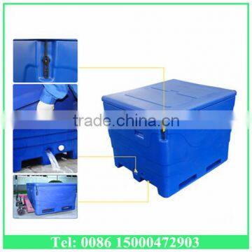 High quality plastic PE fish container, fish plastic container made of LLDPE