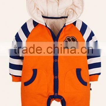 2015 latest design boys cotton winter romper