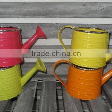 garden powder coating metal watering can bright colors