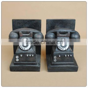 Black color resin bookshelf telephone shape, resin figurine ,art and craft