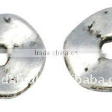 Tibetan Style Beads, Lead Free, Flat Round, Antique Silver, 7x1mm, hole: 1mm(TIBEB-A101871-AS-LF)