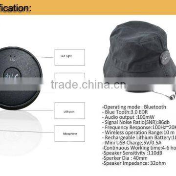 Private Customize Bluetooth wireless sun visor with build in battery