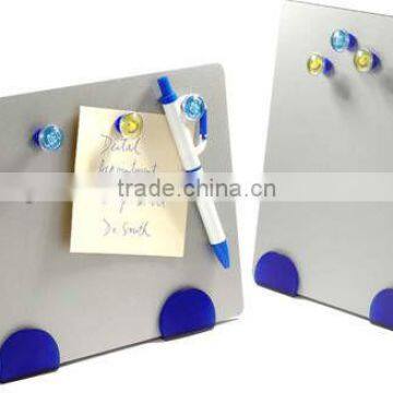 sliver magnetic memo board with plastic tray