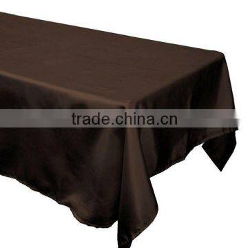 Chocolate satin square table cloth/table linen for weddings