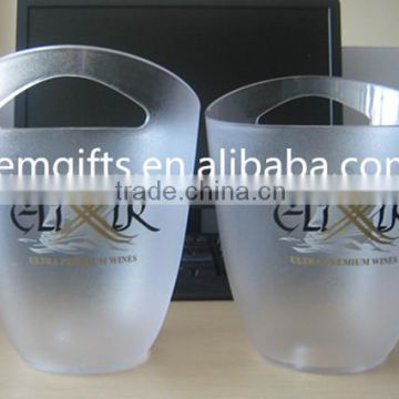 Plastic Ice Bucket with single handle, wine bucket with custom logo