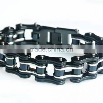 Fashion Bracelet Stainless Steel Cool Black Color Bicycle Biker Motorcycle Chain Link Bracelet for Men photo-2