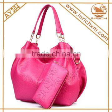 Soft Rose Tote Bag Metal Chain Connected Shoulder Strap Famous Designer Handbag photo-5