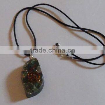 Blood Stone Orgone Eye Pendent With Cord