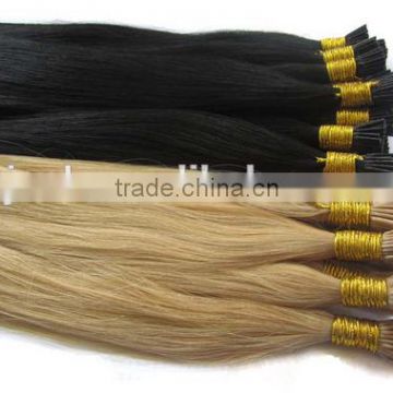 beautiful blond hair I-tip hair extension made of 100% pure brazilian human hair