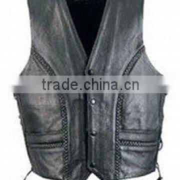 Leather Motorbike Vest