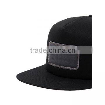High Quality Custom Blank Plain 3D Embroidery Logo Flat Brim Black Snapback Trucker Cap Wholesale photo-2