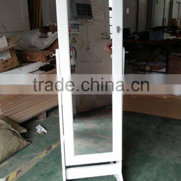 Wooden jewelry mirror, floor mirror jewelry armoire, wooden mirrored jewelry cabinet