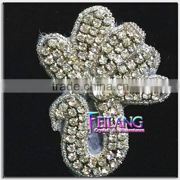 Mushroom type embroidery patch Crystal Rhinestone Applique