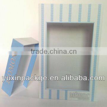 top and base box style for cosmetics with printing and clear pvc window