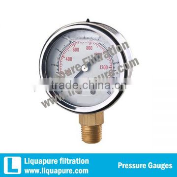 2" bottom/side mount oil filled pressure gauge