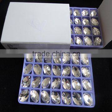 2015 hotselling sew-on crystal rhinestone oval 13x18mm with nice packing for clothing,shoes and other decoration