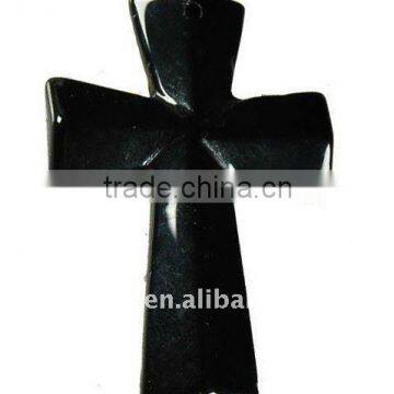 60x40mm black agate big gemstone pendant