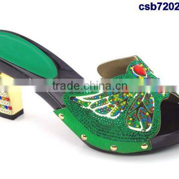 Csb7202 Butterfly Pattern Shining Material Women Shoes for Party Evening Italy Shoes Matching Purse Fashion Single Shoes Quality Choice photo-2
