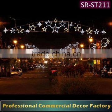 Customize commercial new year LED cross street blasting star silhouette decoration