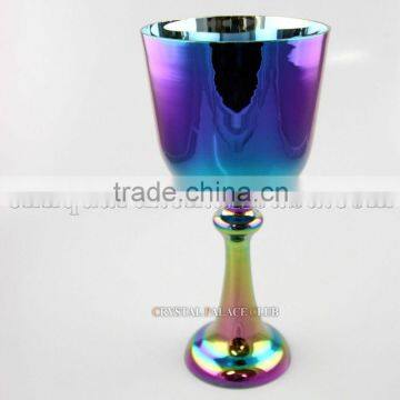 violet titanium quartz crystal singing Grail bowl with handle or stand and seven color