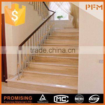 Luxury hotel project design beige marble composite stair treads