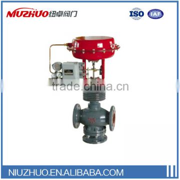 Pneumatic three-way control valve including diverging 3-way valve and converging three-way valve