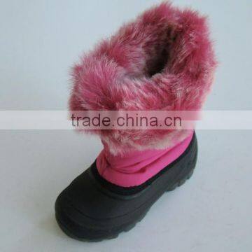 Kids snow boots cheap warm shoes plush collar waterproof boots CH-2042