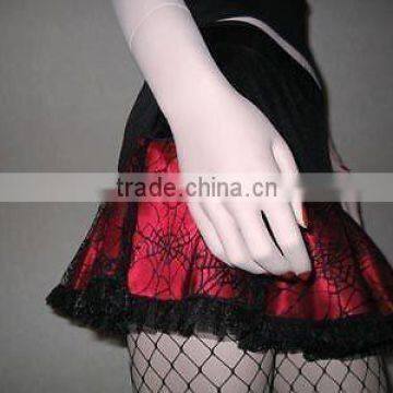 GOTHIC Black Red Web Lace Mini Skirt,Punk,Goth