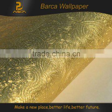 Deep-embossed Pvc wallpaper gold metallic wallpaper