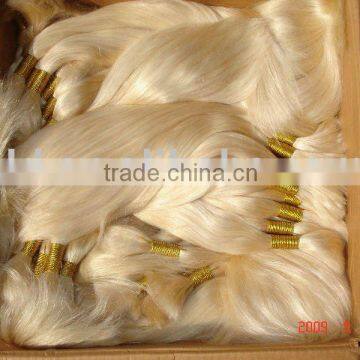 613# blond hair bulk, remy human hair bulk blond pigtail,remy hair