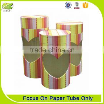 Unique custom wholesale paper tube packaging with heart shape window