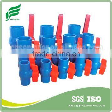 Blue Color UPVC Ball Valve butterfly and level handle