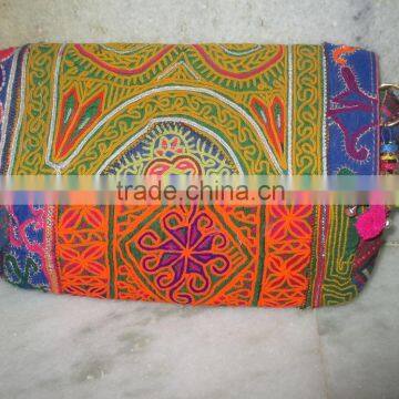 New Design Pom Pom decorated handmade indian vintage banjara clutch bag