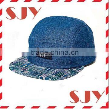 Custom floral print flat brim 5 panel hat wholesale